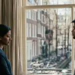 Enmeshment schema represented by two adults whose identities appear visually blurred together beside an Amsterdam canal.